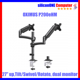 Oximus P200e Black 27" or Above Tilt Swivel Rotate Dual