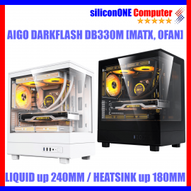 AIGO DB330M Black [0FAN, MATX] Side Button, Front Side TG 