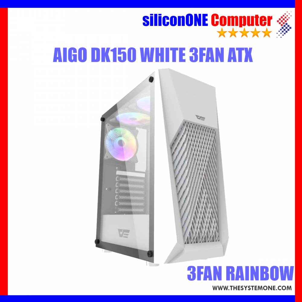 AIGO DK150 WHITE [3FAN RAINBOW] ATX