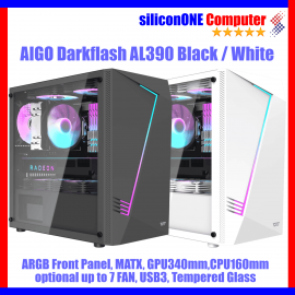 AIGO AL390 Black [MATX,1FAN Rainbow] 