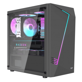 AIGO AL390 Black [MATX,1FAN Rainbow] 