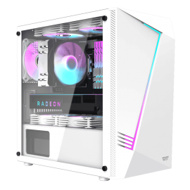 AIGO AL390 White [MATX,1FAN Rainbow] 