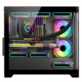 AIGO C218M  [3FAN ARGB, MATX] BLACK 
