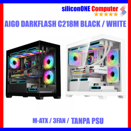 AIGO C218M  [3FAN ARGB, MATX] BLACK 