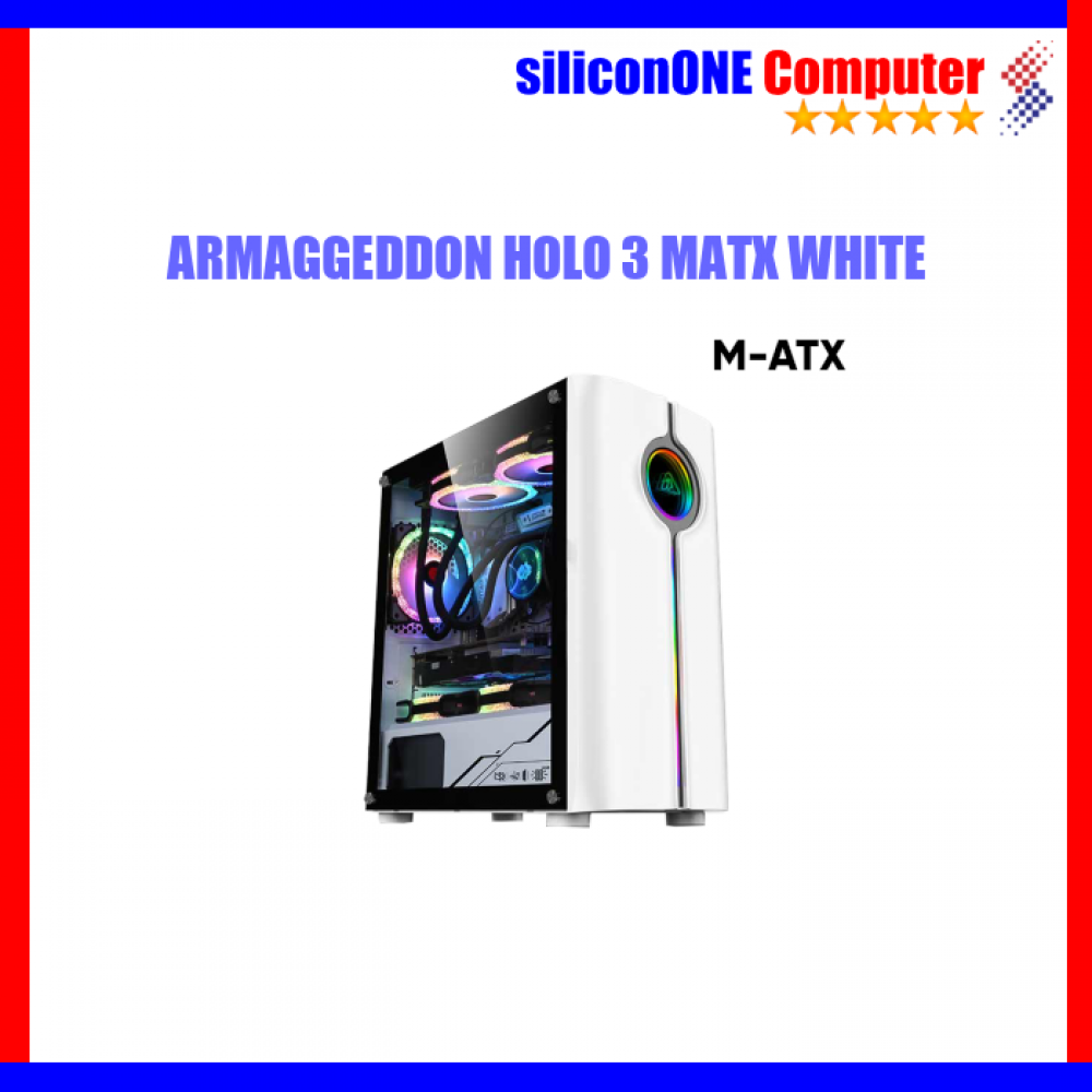 Armaggeddon Tron HOLO-3 MATX White [3FAN CORE12BLUE/RED,MATX]