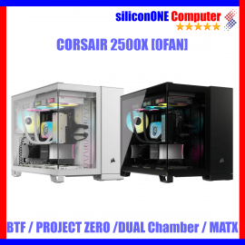 Corsair 2500X TG Black / White [0FAN,MATX, Dual Chamber] 
