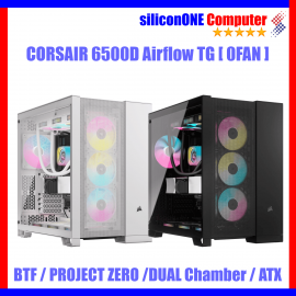 Corsair 6500D Airflow TG Black/White [0FAN, E-ATX, Dual Chamber] 