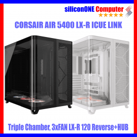 Corsair AIR 5400 LX-R RGB iCUE LINK BLACK [E-ATX,3FAN Reverse ICUE LINK+HUB] 