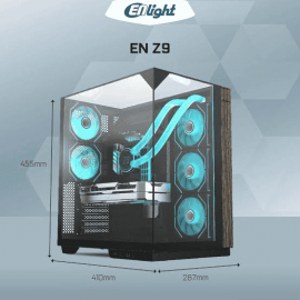 Enlight Z9 [0FAN,ATX,BTF] DUAL CHAMBER 3xTG BLACK 