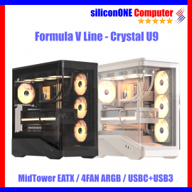 Formula V Line Crystal U9 PA Black [E-ATX,4FAN ARGB, USB3+USBC] 