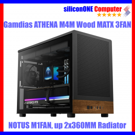 Gamdias ATHENA M4M WOOD [3FAN NON RGB,MATX,USB_C] 