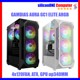 Gamdias AURA GC1 Elite ARGB Black/White [4FAN,ATX] 