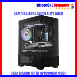 Gamdias AURA GC9M ELITE BLACK ARGB [3FAN,MATX] USBC 