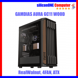 Gamdias AURA GC11 Wood [4FAN BLACK,ATX] 