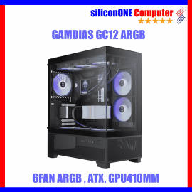 Gamdias GC12 ARGB BLACK [Panoramic, 6FAN ARGB,ATX] 