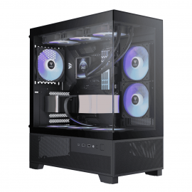 Gamdias GC12 ARGB BLACK [Panoramic, 6FAN ARGB,ATX] 