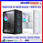 Montech X3 Mesh 6FAN Black [3x140MM FRGB + 3x120MM FAN] TG ATX