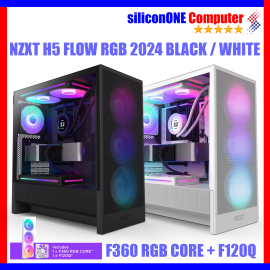 NZXT H5 FLOW RGB BLACK / WHITE [F360RGB+F120, EATX] (2024) 