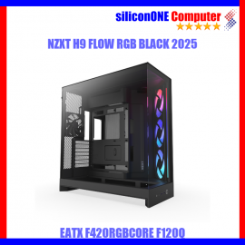 NZXT H9 FLOW RGB ALL BLACK [2025] EATX [F420RGBCORE+F120Q] 
