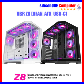 VBR Z8 [0FAN,ATX] USB-C AIO360 GPU400MM Black Aesthetic 