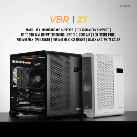 VBR Z1 [0FAN,MATX] USB-C AIO240 GPU350MM Black 