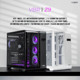 VBR Z9 [0FAN,ATX] USB-C AIO360 GPU420MM Black 