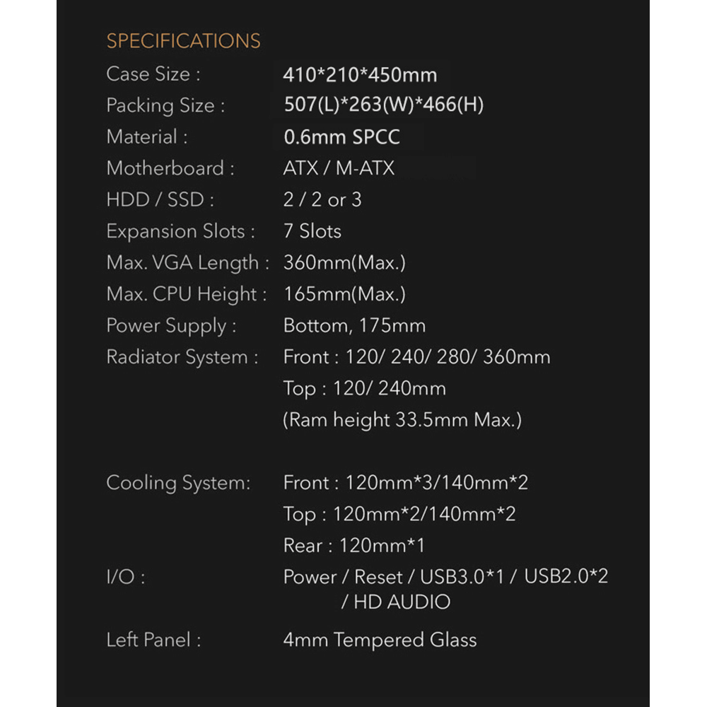 VenomRX AEGON [4FAN,ATX] A-RGB BLACK