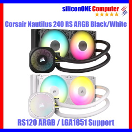 Corsair Nautilus 240 RS ARGB Black/White LGA1851 support 5Y