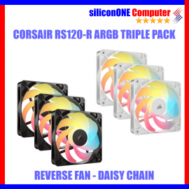 Corsair RS120-R ARGB Reverse Triple Pack BLACK/WHITE 