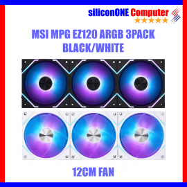 MSI MPG EZ120 ARGB 120MM Magnetic Design Fan - 3 Pack Black 