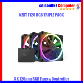 NZXT F120 RGB Triple Pack Black ARGB Controller RF-R12TF-B1 