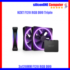 NZXT F120 RGB Duo RGB Triple Pack Black Controller  RF-D12TF-B1 