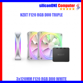 NZXT F120 RGB Duo RGB Triple Pack White Controller  RF-D12TF-W1 