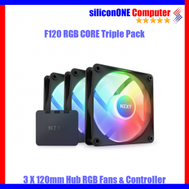 NZXT F120 RGB CORE Triple Pack BLACK Controller RF-C12TF-B1 