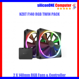 NZXT F140 RGB Twin Pack Black ARGB Controller RF-R14DF-B1 