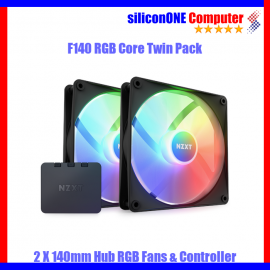 NZXT F140 RGB CORE Dual Pack BLACK Controller RF-C14DF-B1 