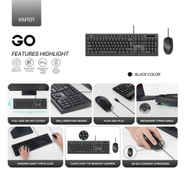 Fantech GO KM101 KBM Silent Click Cable 