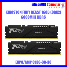 Kingston 16GB (08GX2) 6000 DDR5 Fury Beast XMP EXPO CL36 