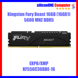 Kingston 16GB (16GX1) 5600 DDR5 Fury Beast XMP EXPO CL36 