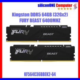 Kingston 64GB (32GX2) 6400 DDR5 Fury Beast XMP EXPO CL32 