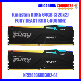 Kingston 64GB (32GX2) 5600 DDR5 Fury Beast RGB XMP EXPO CL36 