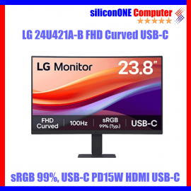 LG 24" 24U421A-B Curved 100Hz 5ms sRGB99% HDMI USB-C 