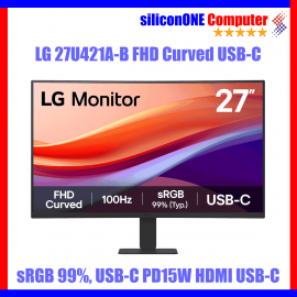 LG 27" 27U421A-B Curved 100Hz 5ms sRGB99% HDMI USB-C PD 15W 