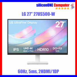 LG 27" 27US500-W Flat IPS 4K UltraFine 90%DCI-P3 HDR10 UHD 