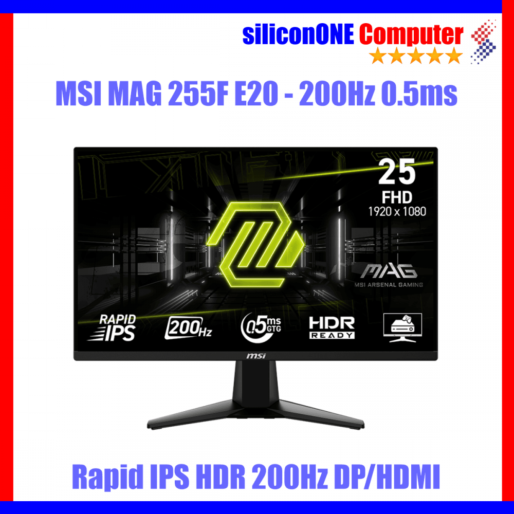 Mag255 MSI MAG 255F E20 200Hz/Rapid IPS/HDR Ready