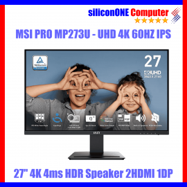 MSI PRO MP273U - 4K UHD IPS 60Hz USB-C Adaptive Sync HDR 