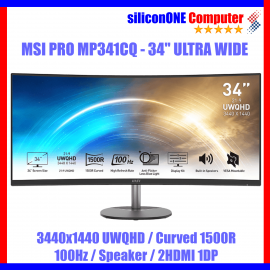 MSI MP341CQ - 34" UltraWide UWQHD 1440p Speaker 2HDMI 1DP  