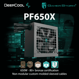 Deepcool PF650X - 80+ BRONZE MOLDED SLEEVE ATX2.52 - 3THN 