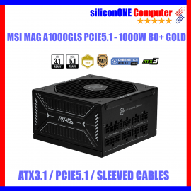 MSI A1000GLS PCIE5 ATX3.1 PCIE5.1 12V-2x6 80+GOLD Full Modular 