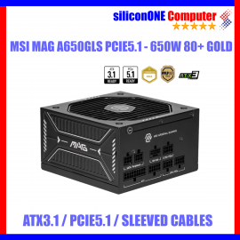 MSI A650GLS PCIE5 ATX3.1 PCIE5.1 12V-2x6 80+GOLD Full Modular